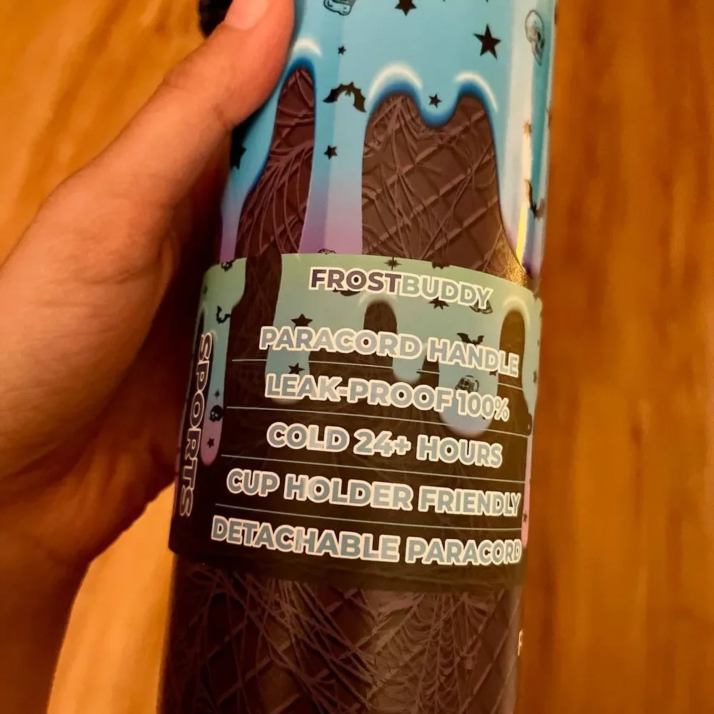 Frost Buddy Halloween Viral Spider Webs and Skulls 24oz Tumbler